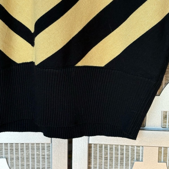 Striped Black and Gold Women's Sweater - Picture 2 of 5